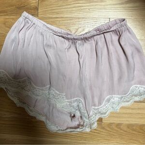 Women's Pink Lace Trim Shorts